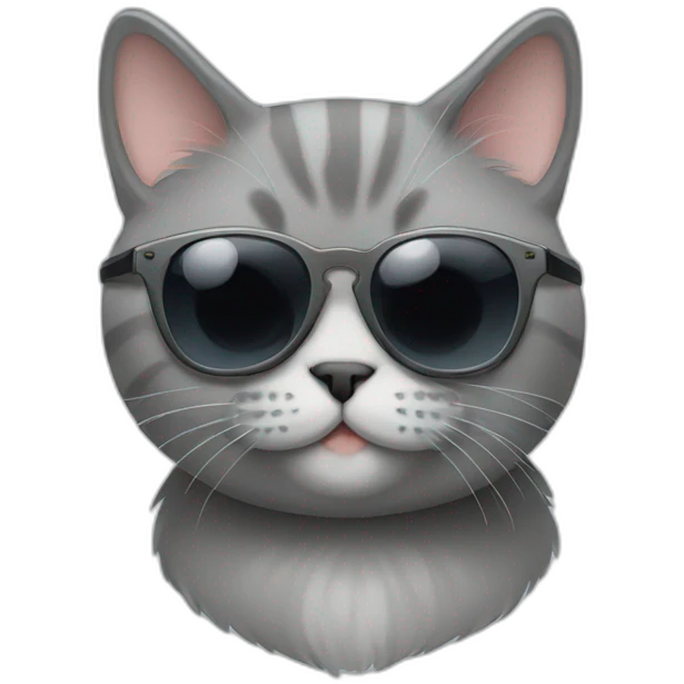 grey munchkin cat with sunglasses emoji