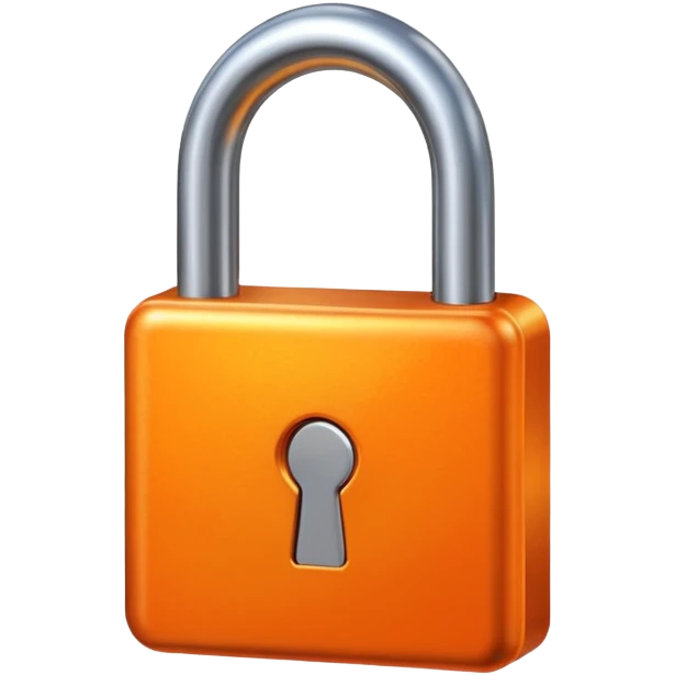 2-Dimensional Orange Lock  emoji