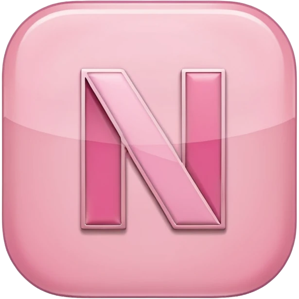 Netflix aesthetic "N" logo in pastel pink emoji