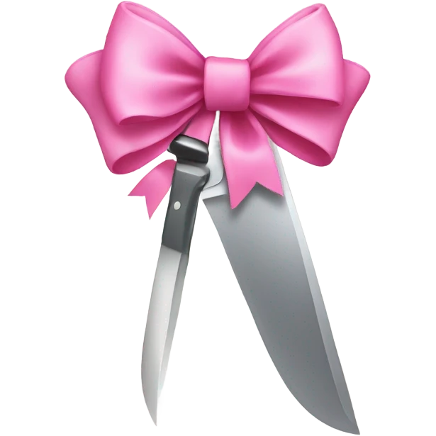 Knife with a pink bow on the handle emoji