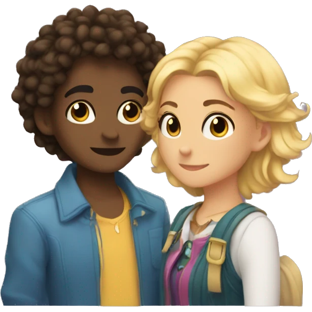 Mika and friend Anahit look at each other emoji