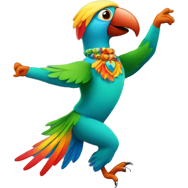 Dancing parrot  emoji