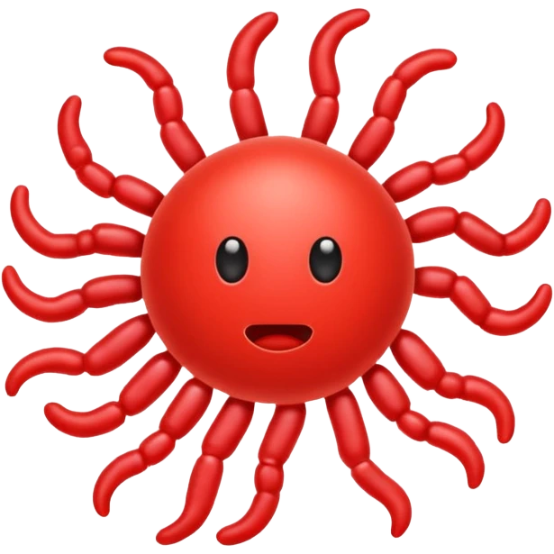 red microbe germ icon emoji