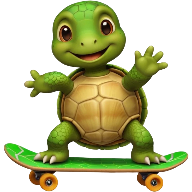 turtle skateboarding emoji