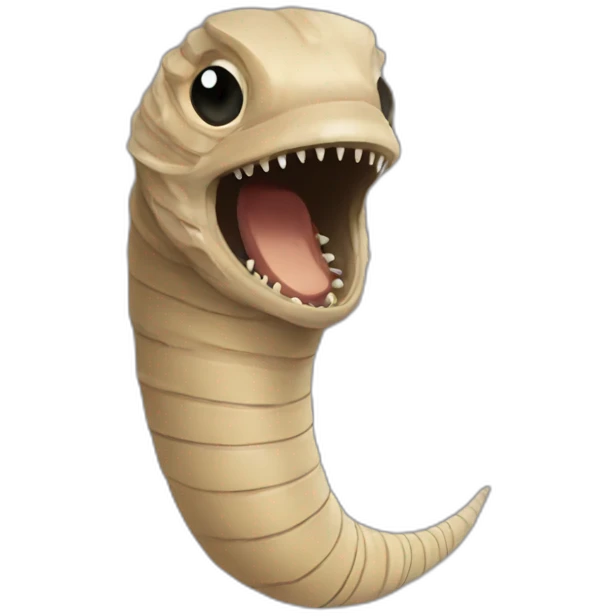 sandworm from dune no eyes circular mouth emoji