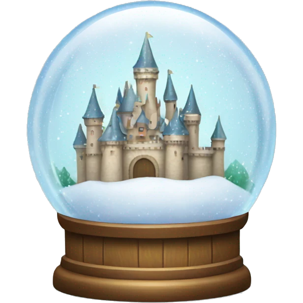 Sparkly snow globe with a castle emoji