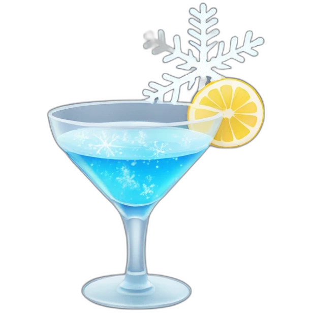 Cocktail with snowflake emoji