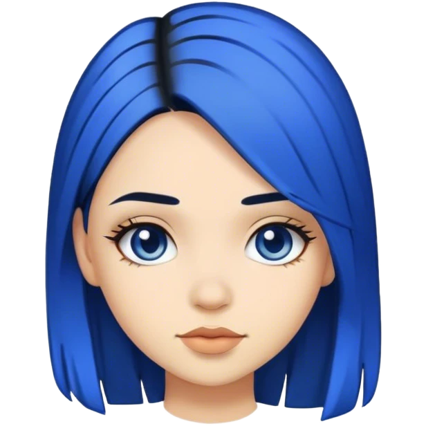 Girl black and blue hair  emoji