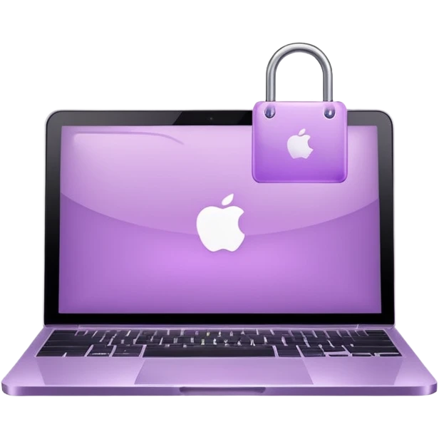 Discount tag with macbook ios light violet elements. emoji