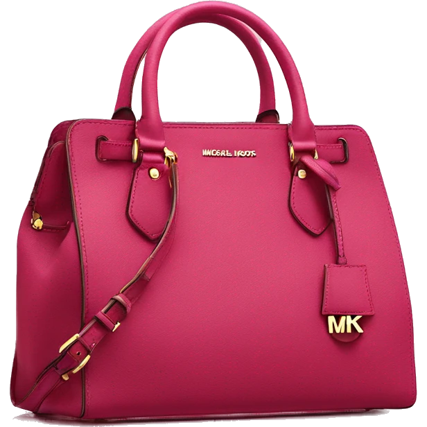 Realistic raspberry color Michael Kors satchel hand bag isolated. emoji