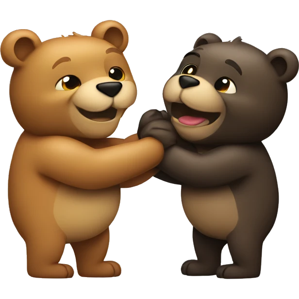 Bear and panter hugging emoji