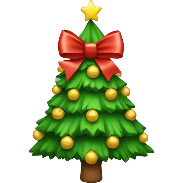 christmas tree with bow emoji