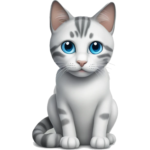 Realistic blue eyed cat with grey lines on the toilet  emoji