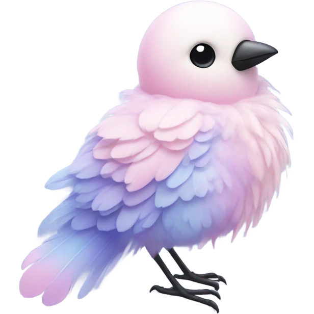 Cotton candy colored bird emoji