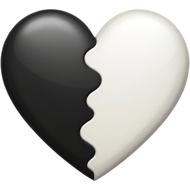 half black half white heart emoji emoji