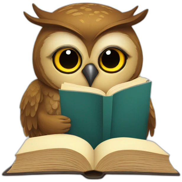 owl reading a book emoji
