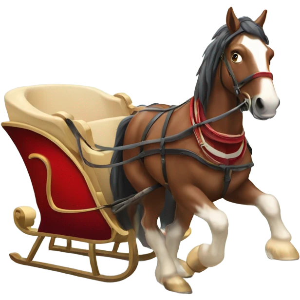 Sleigh with Clydsdale horse emoji