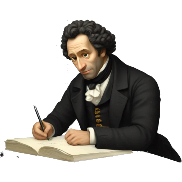 Pushkin writing  emoji