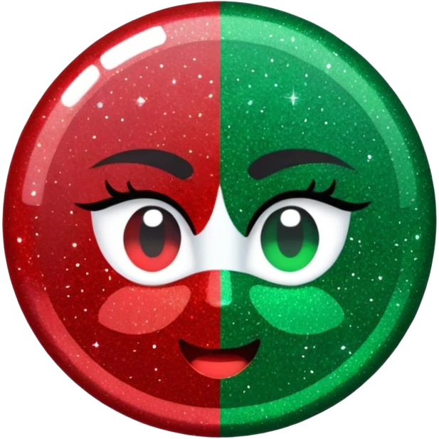 glitter red and green lupa emoji