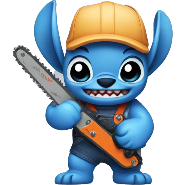stitch holding a chainsaw emoji