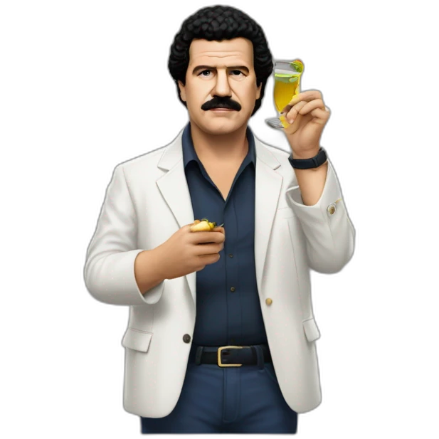 Pablo escobar qui serre la main de macron emoji