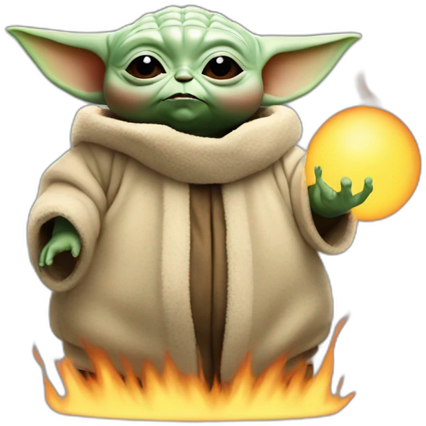Star Wars fat baby Yoda heating Big macx emoji