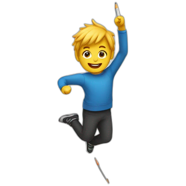 Pencil jump emoji