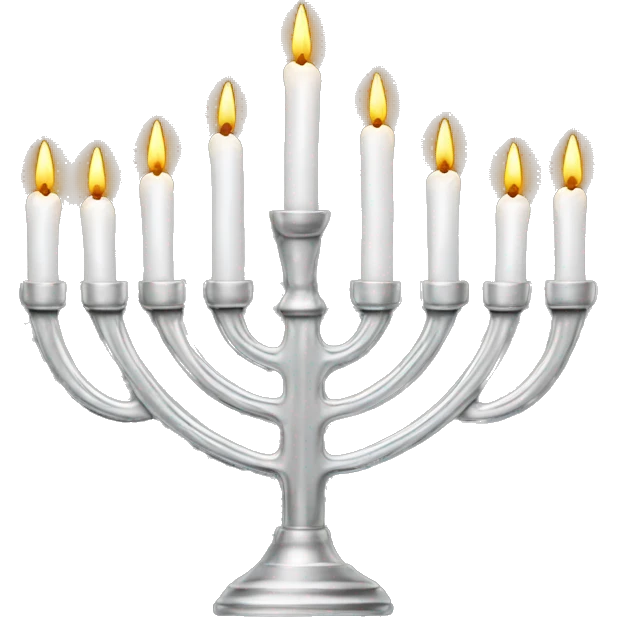 Silver Menorah with 8 candles emoji