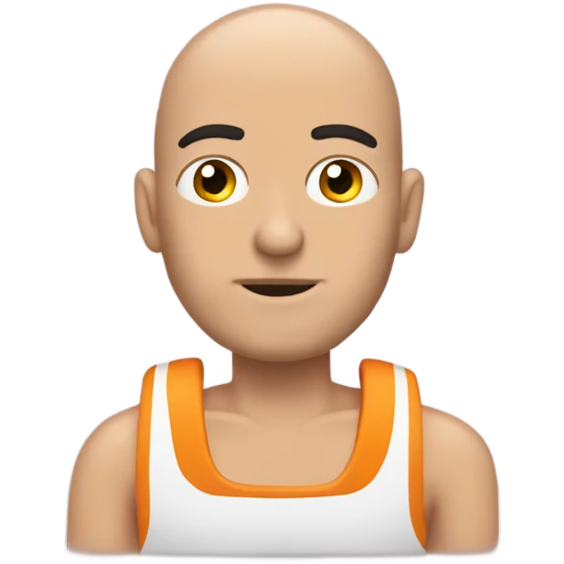Man with bushy eyebrows and no hair except for the size of his head driving a gokart￼ emoji