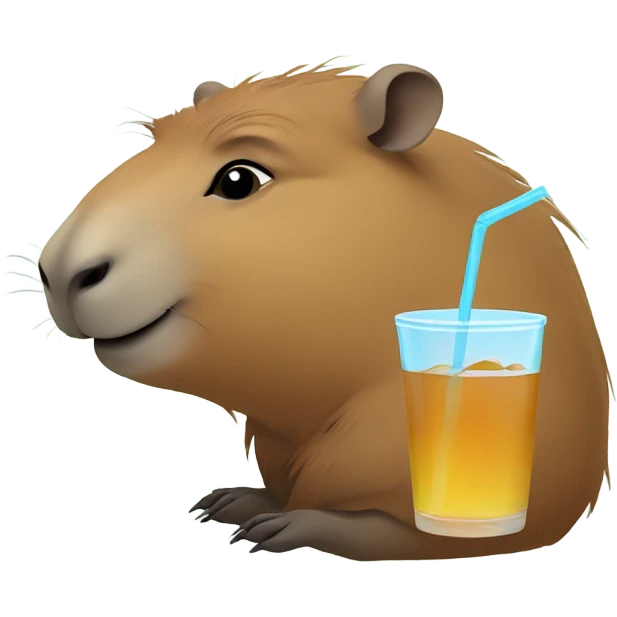 capybara with a drink emoji