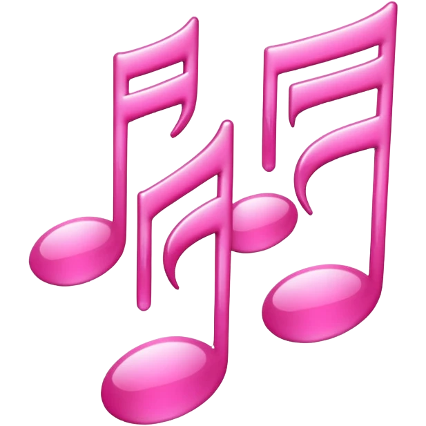 Pink notes of music emoji