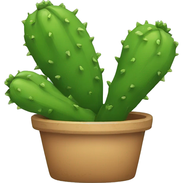 single flat Nopal without pot emoji