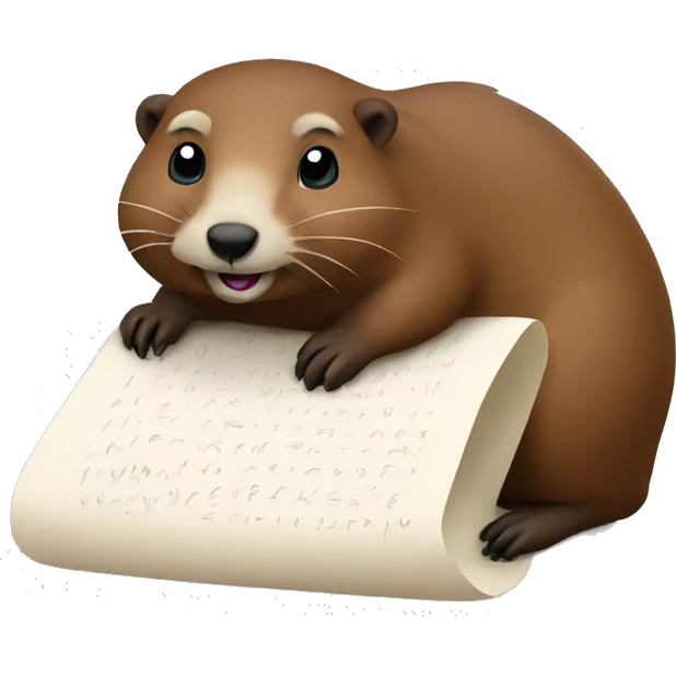 ground hog and writing emoji
