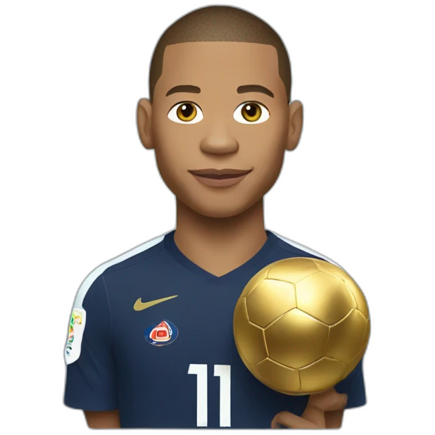 Mbappe avec le ballon d'or emoji