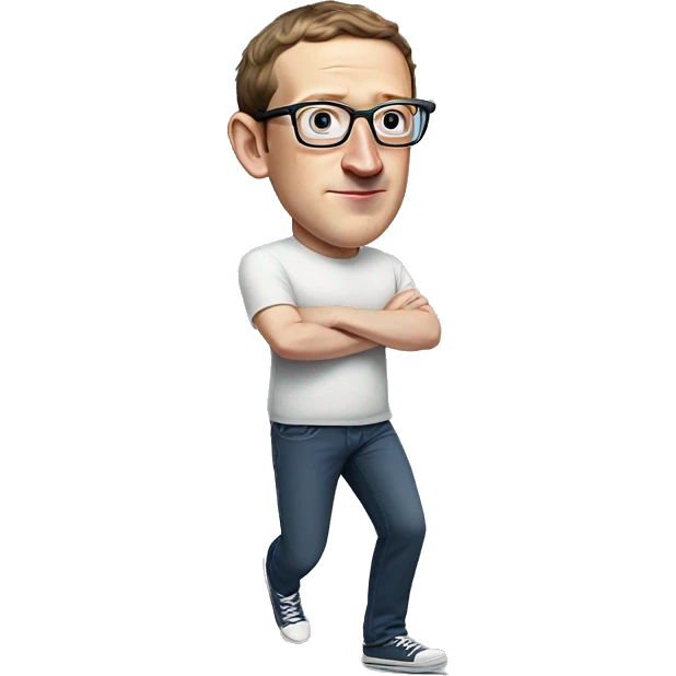 mark zuckerberg in glasses runs full body emoji