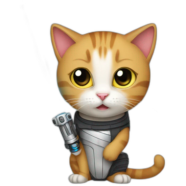 Cat lightsaber emoji