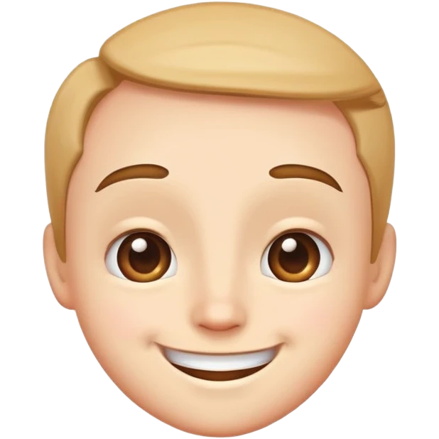 smiling face with a prominent forehead, cute and expressive emoji