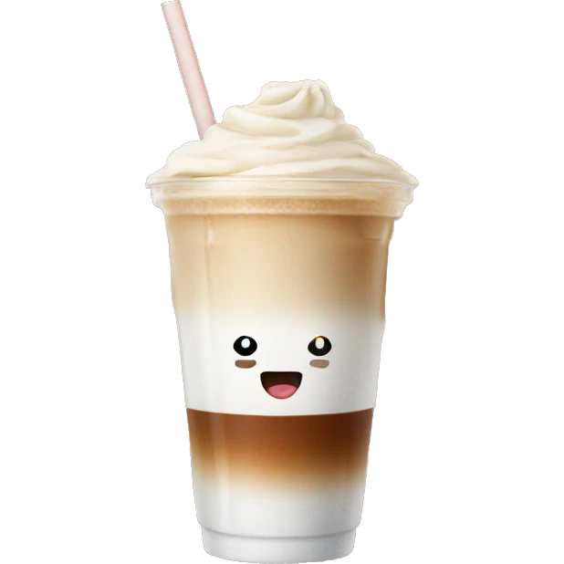 Ice latte with a cute straw  emoji