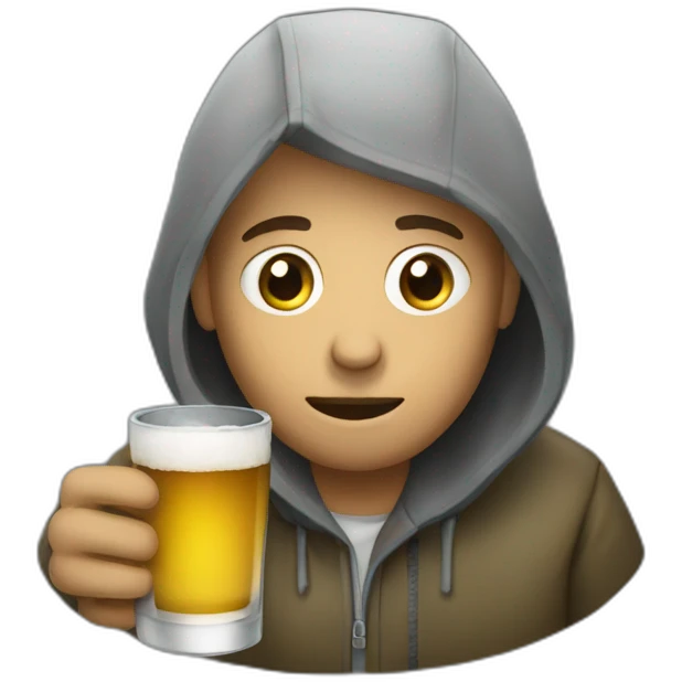 Homelesse drinking alcool emoji