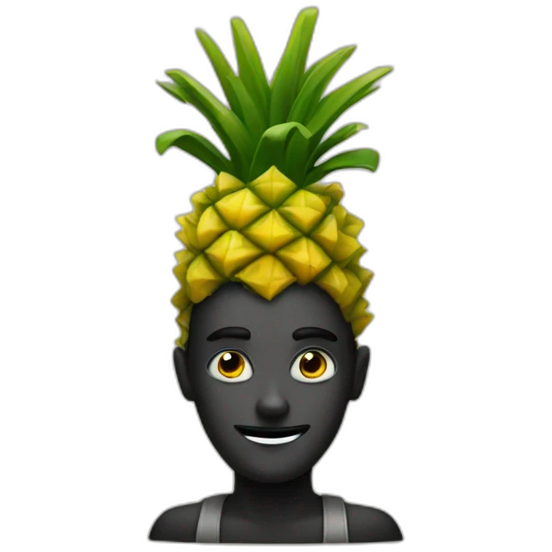Noir sur ananas emoji