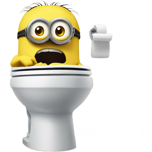 scared minion on the toilet  emoji