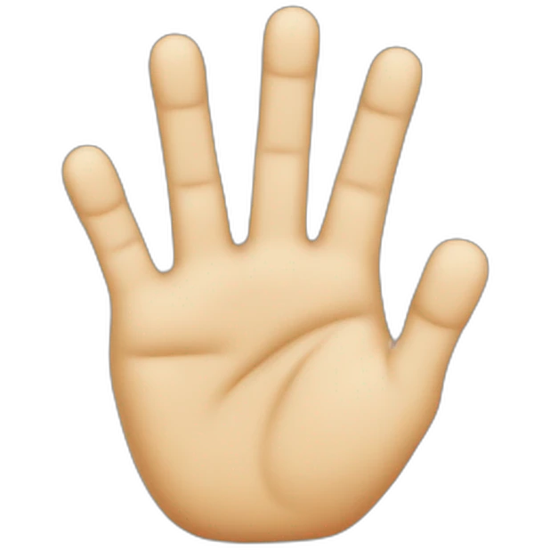 hand with three fingers splayed emoji