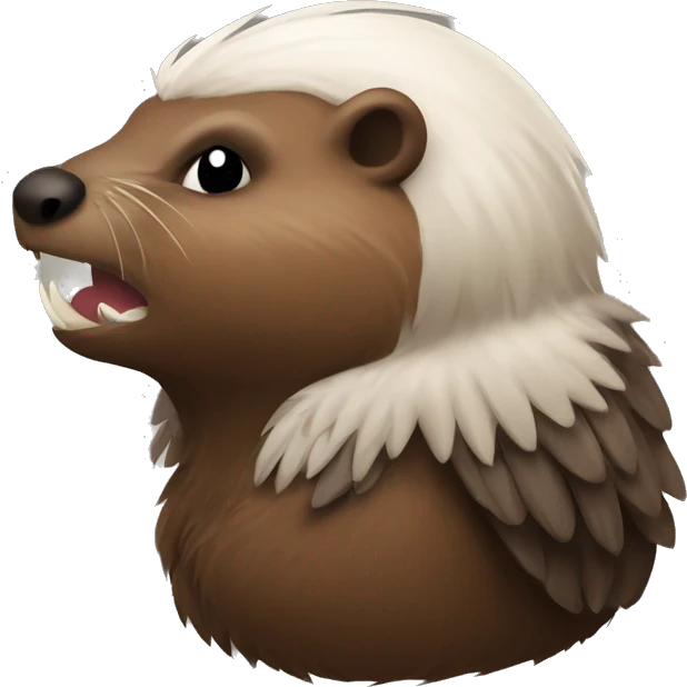 Evil winged beaver side profile emoji