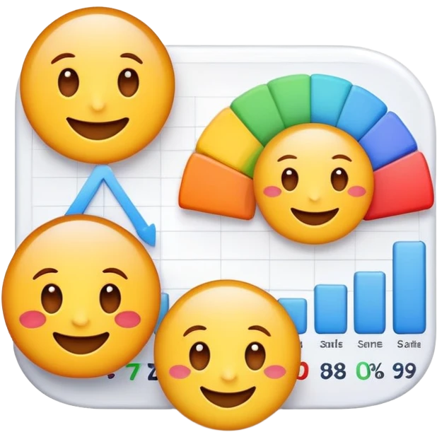 fun, colorful CRM product emoji with smiling faces and charts emoji