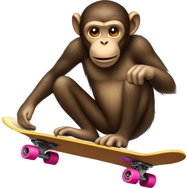 Monkey riding a skateboard emoji