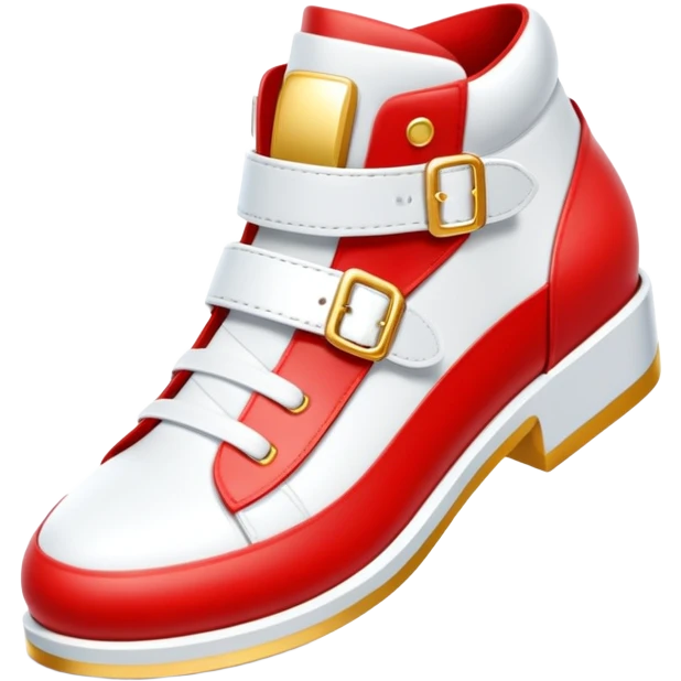 Sonic the Hedgehog's red shoes with white strap and gold buckle emoji