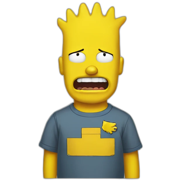 Bart from the Simpsons with Pikachu's body emoji