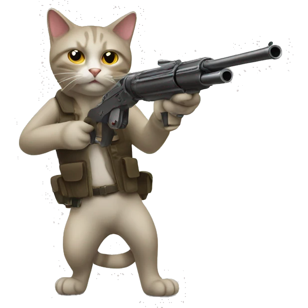 Cat shooting gun emoji