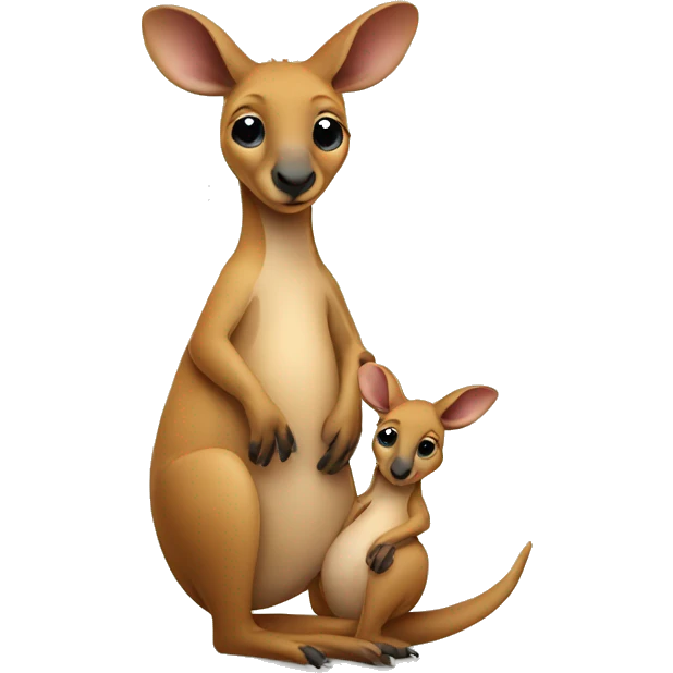kangaroo with baby in pouch emoji