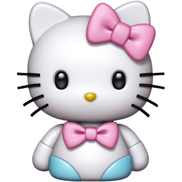 Isolated, 4D rendering, pixelated hello kitty, no human figures emoji
